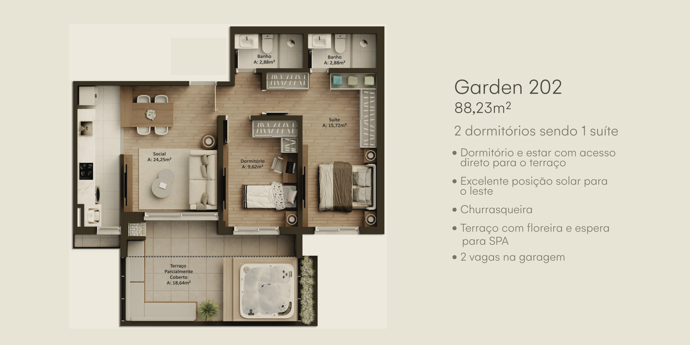 Apartamento à venda com 88m², 2 quartos, 1 suíte, 2 vagas no bairro Tristeza em Porto Alegre - Foto 6