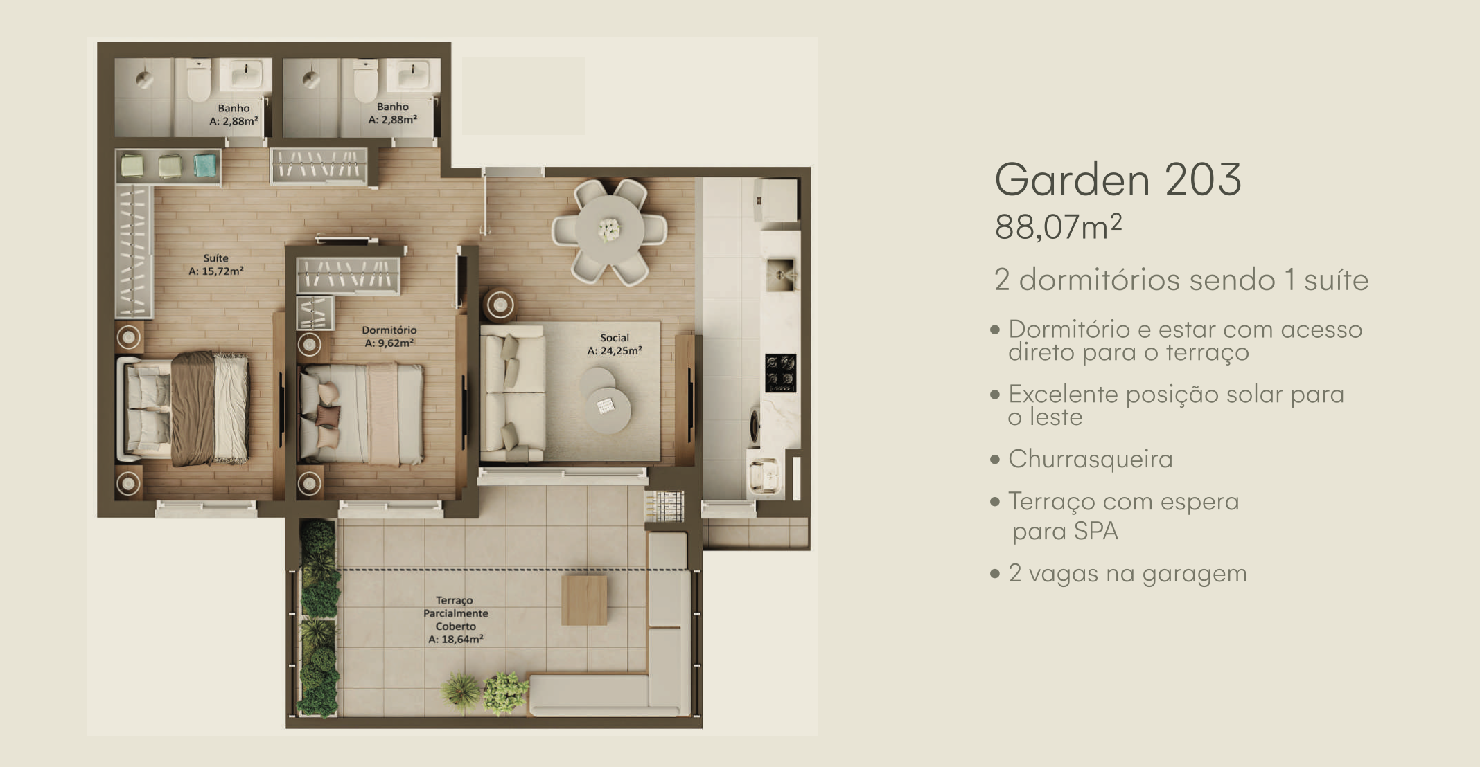 Apartamento à venda com 88m², 2 quartos, 1 suíte, 2 vagas no bairro Tristeza em Porto Alegre - Foto 8
